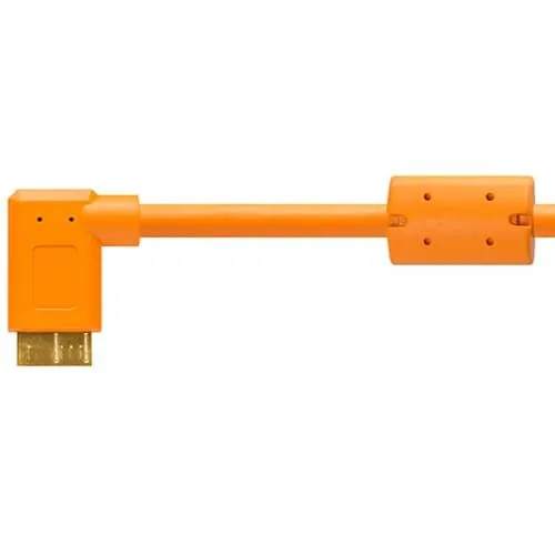 Tether Tools TetherPro USB 3 Micro-B Right Angle Adapter 4.6m - Hi-Vis Orange