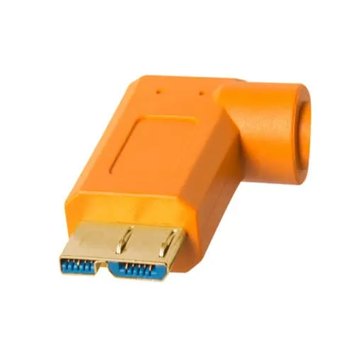 Tether Tools TetherPro USB 3 Micro-B Right Angle Adapter 4.6m - Hi-Vis Orange