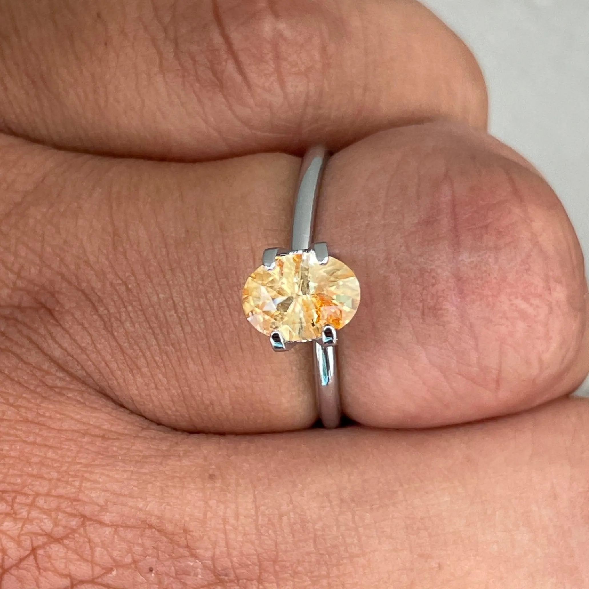 This 1.17 carat yellow Sapphire is well cut to bring out the best colour and lustre, and has a perfect colour blend.