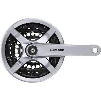 Tourney FC-TY501 Crankset - 170mm 6/7/8-Speed 42/34/24t Riveted Square Taper JIS Spindle Interface Silver