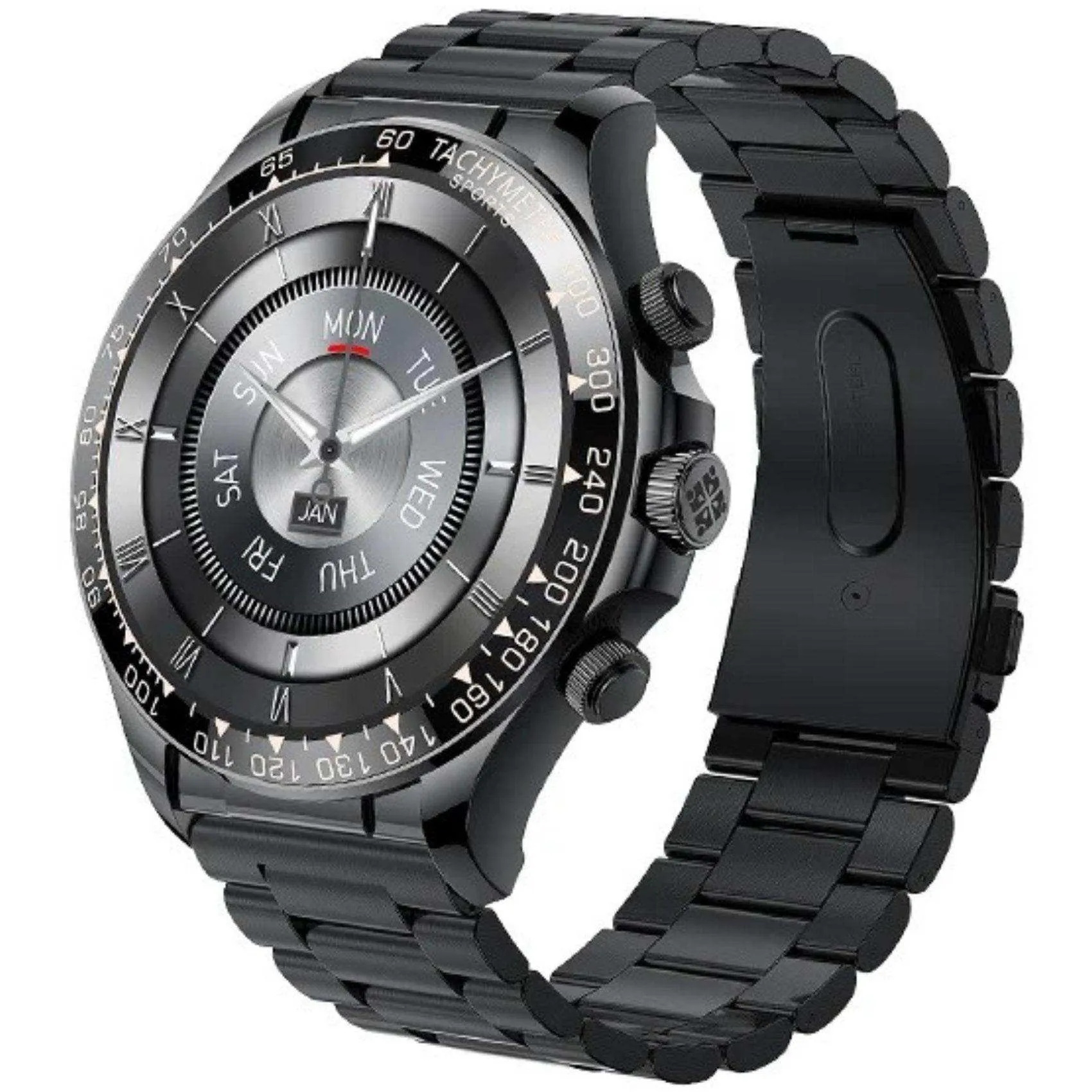 TUTT X108 Classic Metal Case Rugged Military Smart Watch Men | 1.55'' Large HD Screen IP67 Tactical SmartWatch with BT Call Pedometer Sport Modes 2 Straps (Leather Metal)