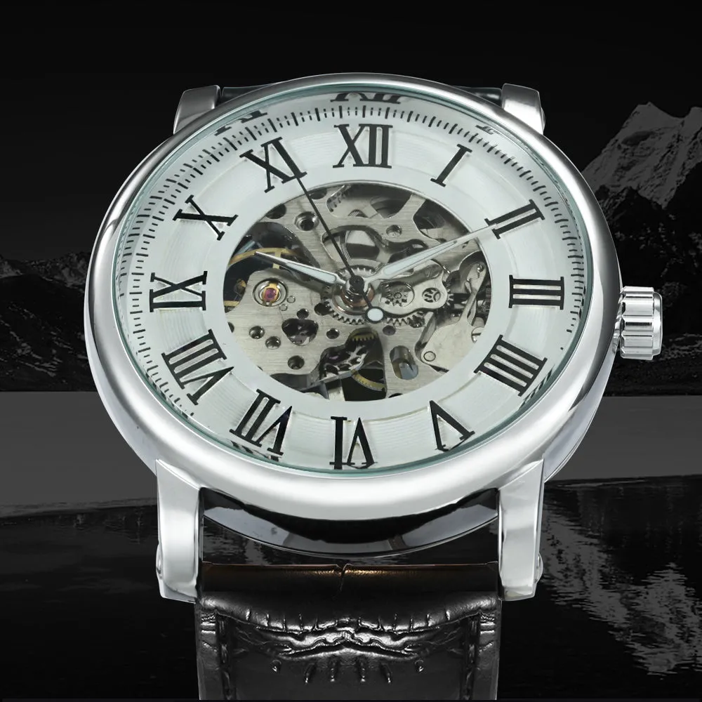 WININER Top Brand Watch Men's Hand-wind Mechanical Waterproof Hollow Genuine Watch