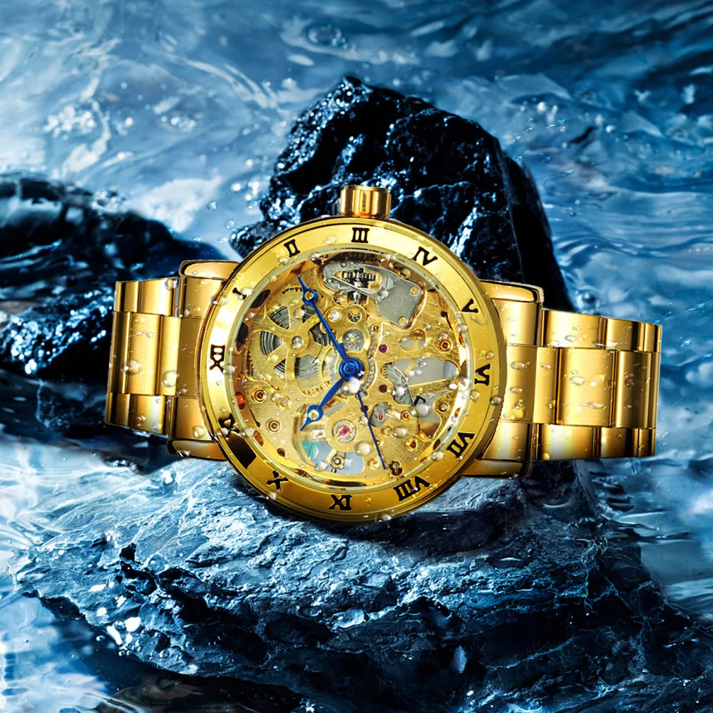 WINNER Official Women Watches Top Luxury Skeleton Mechanical Watch Simple Casual Clock Steel Strap Elegant Dress Lady Wristwatch