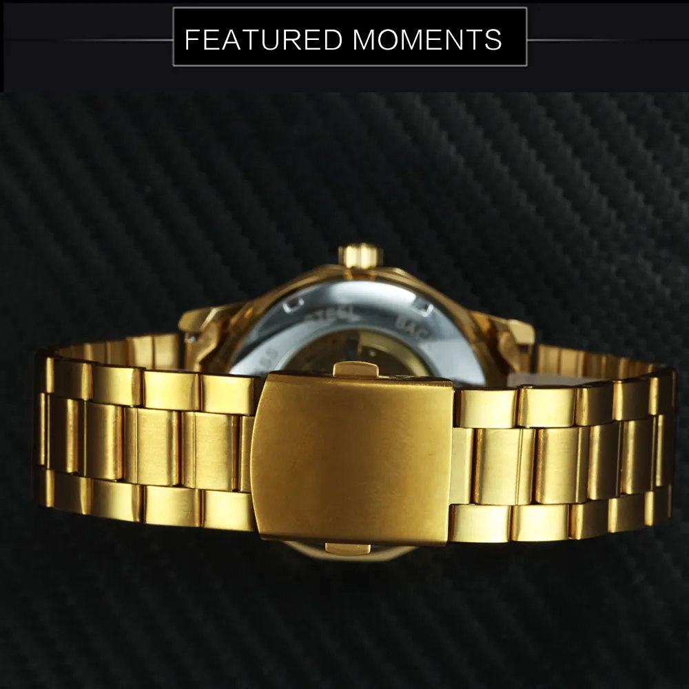 WINNER Watch Men's Luminous Automatic Mechanical Watch Fashion Stainless Steel Watch