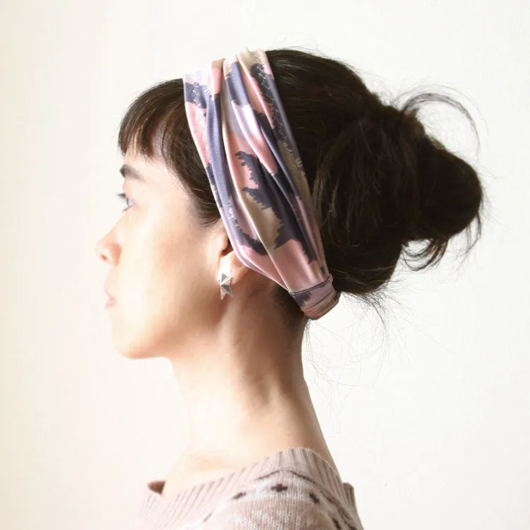Yoga headband - Stretchy Jersey -  Pink, Gray