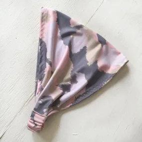 Yoga headband - Stretchy Jersey -  Pink, Gray
